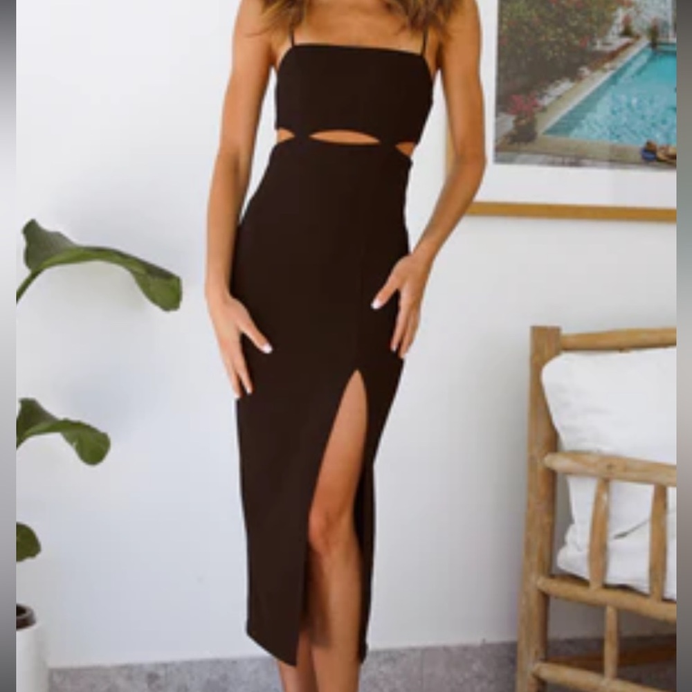 Hello Molly Black Midi Dress